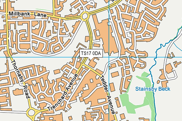 TS17 0DA map - OS VectorMap District (Ordnance Survey)