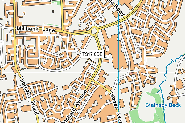 TS17 0DE map - OS VectorMap District (Ordnance Survey)