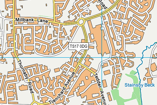 TS17 0DG map - OS VectorMap District (Ordnance Survey)