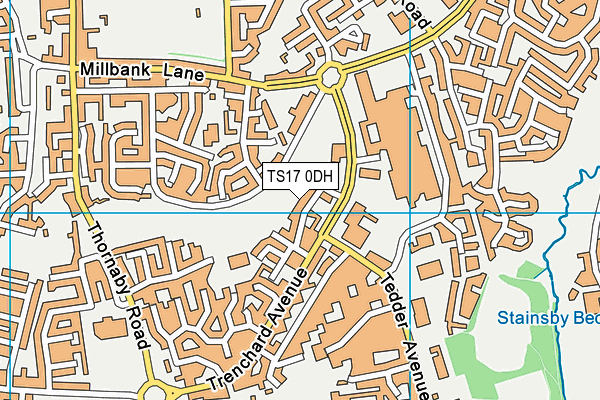 TS17 0DH map - OS VectorMap District (Ordnance Survey)