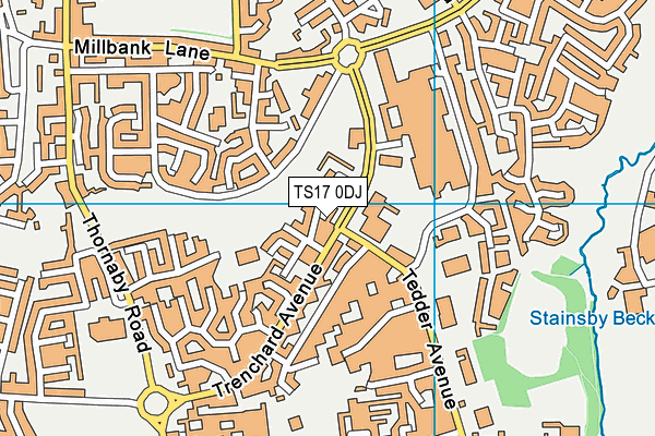 TS17 0DJ map - OS VectorMap District (Ordnance Survey)
