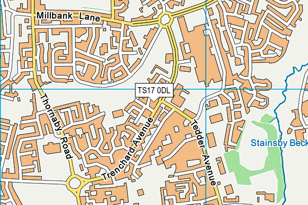 TS17 0DL map - OS VectorMap District (Ordnance Survey)