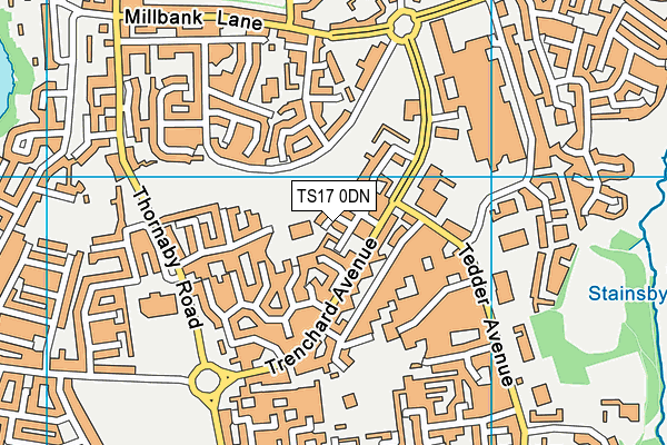TS17 0DN map - OS VectorMap District (Ordnance Survey)