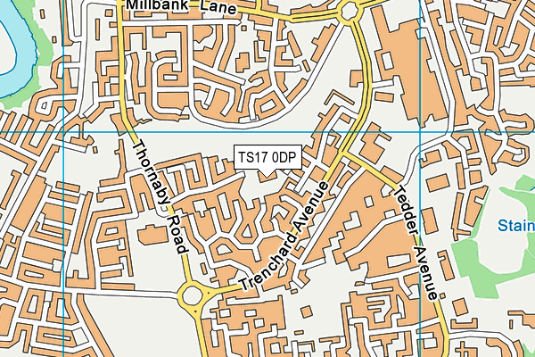 TS17 0DP map - OS VectorMap District (Ordnance Survey)