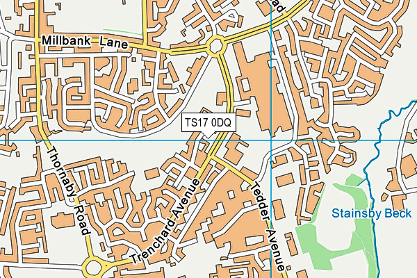 TS17 0DQ map - OS VectorMap District (Ordnance Survey)