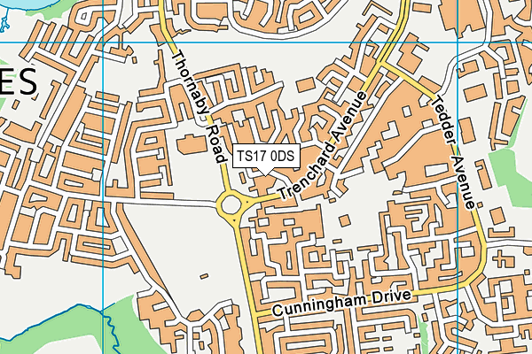 TS17 0DS map - OS VectorMap District (Ordnance Survey)