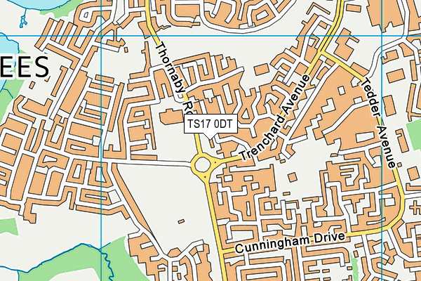 TS17 0DT map - OS VectorMap District (Ordnance Survey)