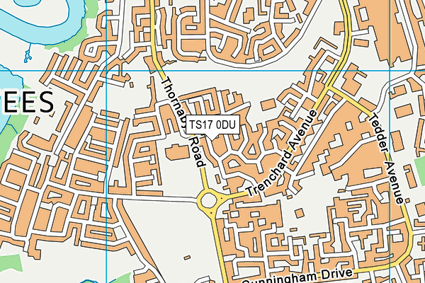 TS17 0DU map - OS VectorMap District (Ordnance Survey)