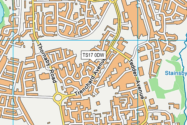 TS17 0DW map - OS VectorMap District (Ordnance Survey)