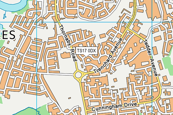 TS17 0DX map - OS VectorMap District (Ordnance Survey)