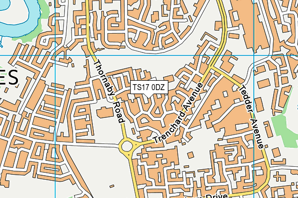 TS17 0DZ map - OS VectorMap District (Ordnance Survey)
