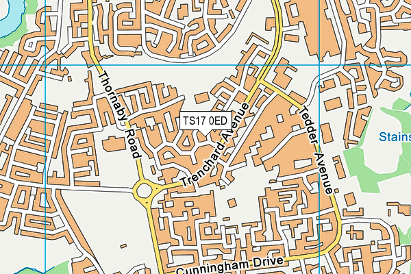TS17 0ED map - OS VectorMap District (Ordnance Survey)