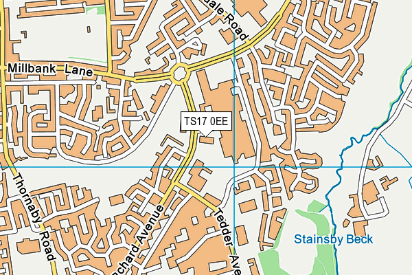 TS17 0EE map - OS VectorMap District (Ordnance Survey)