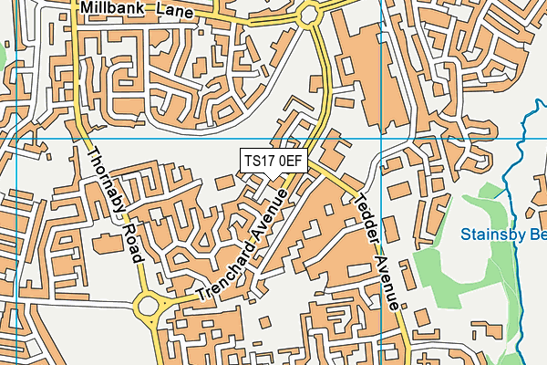 TS17 0EF map - OS VectorMap District (Ordnance Survey)