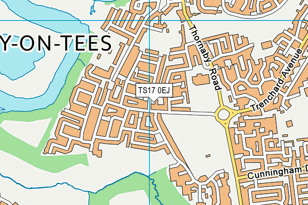 TS17 0EJ map - OS VectorMap District (Ordnance Survey)