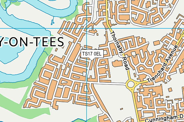 TS17 0EL map - OS VectorMap District (Ordnance Survey)