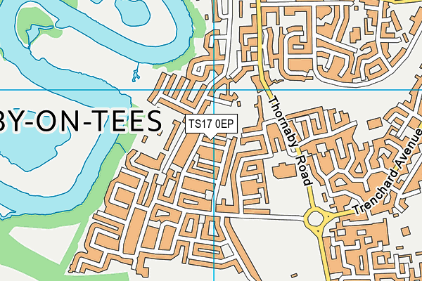 TS17 0EP map - OS VectorMap District (Ordnance Survey)