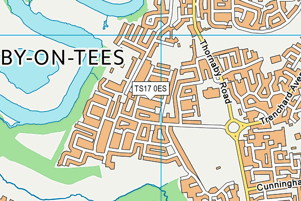 TS17 0ES map - OS VectorMap District (Ordnance Survey)