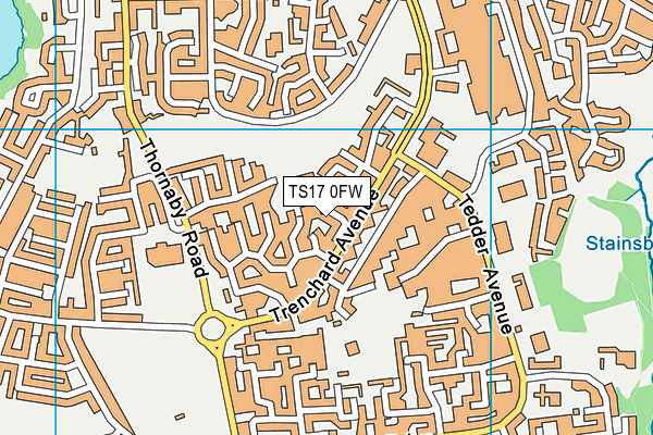 TS17 0FW map - OS VectorMap District (Ordnance Survey)