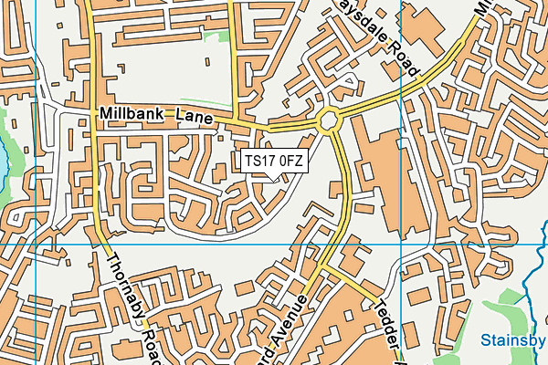 TS17 0FZ map - OS VectorMap District (Ordnance Survey)