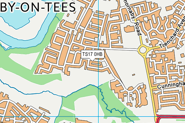 TS17 0HB map - OS VectorMap District (Ordnance Survey)