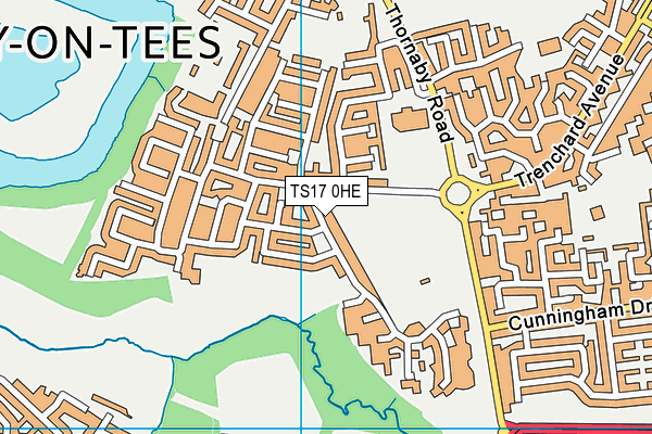 TS17 0HE map - OS VectorMap District (Ordnance Survey)