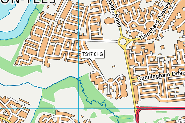 TS17 0HG map - OS VectorMap District (Ordnance Survey)