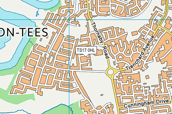 TS17 0HL map - OS VectorMap District (Ordnance Survey)