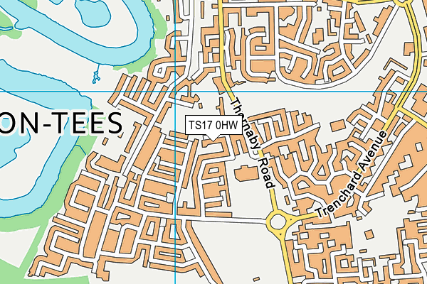 TS17 0HW map - OS VectorMap District (Ordnance Survey)