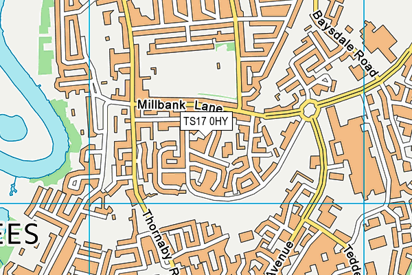 TS17 0HY map - OS VectorMap District (Ordnance Survey)