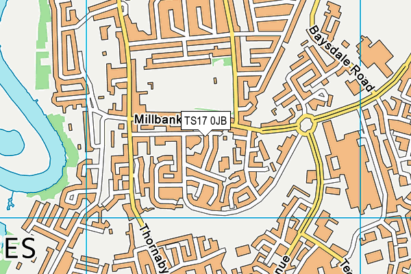 TS17 0JB map - OS VectorMap District (Ordnance Survey)