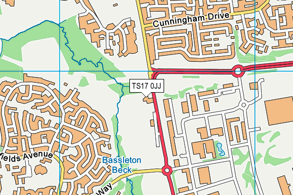 TS17 0JJ map - OS VectorMap District (Ordnance Survey)