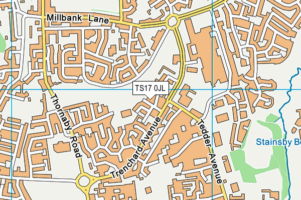 TS17 0JL map - OS VectorMap District (Ordnance Survey)
