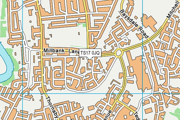 TS17 0JQ map - OS VectorMap District (Ordnance Survey)