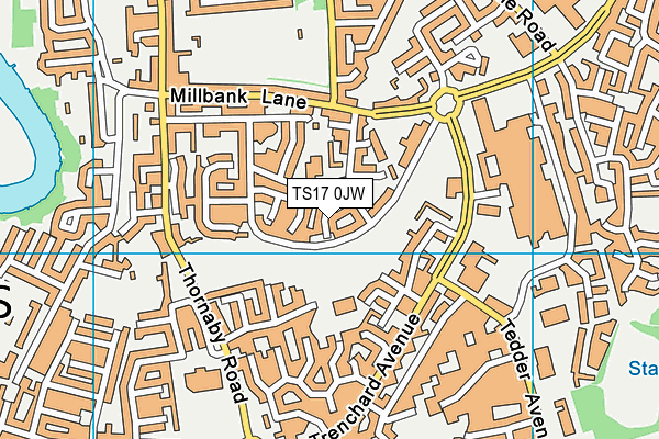 TS17 0JW map - OS VectorMap District (Ordnance Survey)