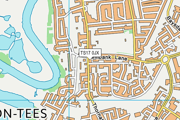 TS17 0JX map - OS VectorMap District (Ordnance Survey)