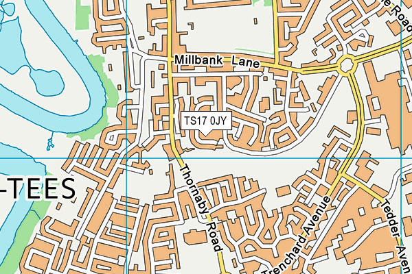 TS17 0JY map - OS VectorMap District (Ordnance Survey)