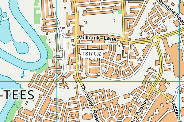 TS17 0JZ map - OS VectorMap District (Ordnance Survey)