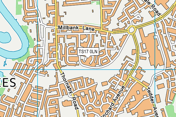 TS17 0LN map - OS VectorMap District (Ordnance Survey)