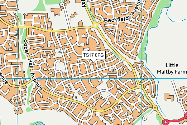 TS17 0PG map - OS VectorMap District (Ordnance Survey)