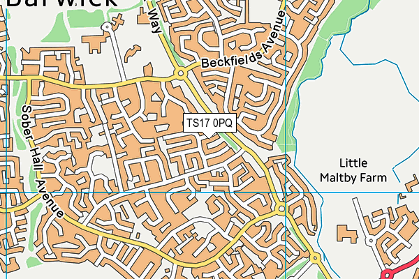 TS17 0PQ map - OS VectorMap District (Ordnance Survey)