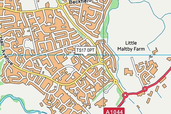 TS17 0PT map - OS VectorMap District (Ordnance Survey)