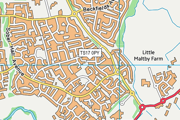 TS17 0PY map - OS VectorMap District (Ordnance Survey)