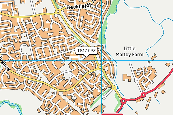 TS17 0PZ map - OS VectorMap District (Ordnance Survey)