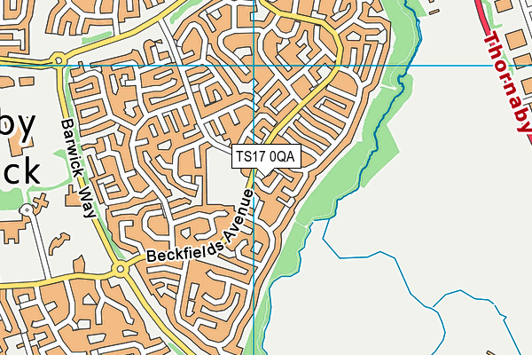 TS17 0QA map - OS VectorMap District (Ordnance Survey)