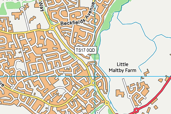 TS17 0QD map - OS VectorMap District (Ordnance Survey)