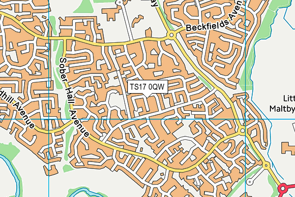 TS17 0QW map - OS VectorMap District (Ordnance Survey)