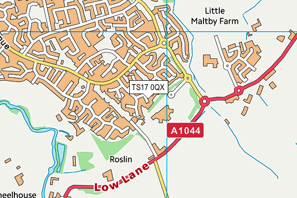 TS17 0QX map - OS VectorMap District (Ordnance Survey)