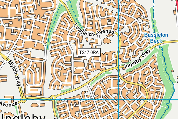 TS17 0RA map - OS VectorMap District (Ordnance Survey)