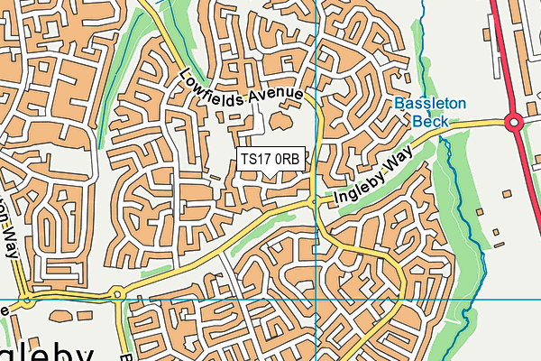 TS17 0RB map - OS VectorMap District (Ordnance Survey)
